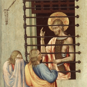 Johannes Døberen i fængslet. Maleri af Giovanni di Paulo. Kilde: Wikimedia Commons.