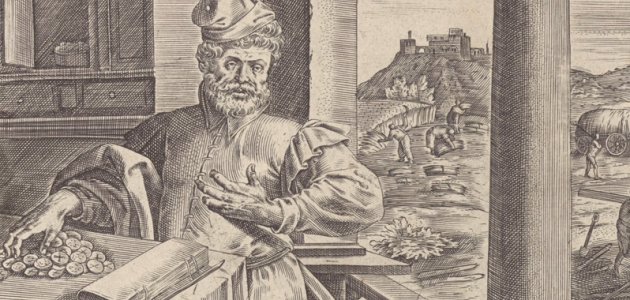 Lignelsen om den rige bonde. Illustration af Ambrosius Francken I, ca. 1585. Kilde: Wikimedia Commons. 