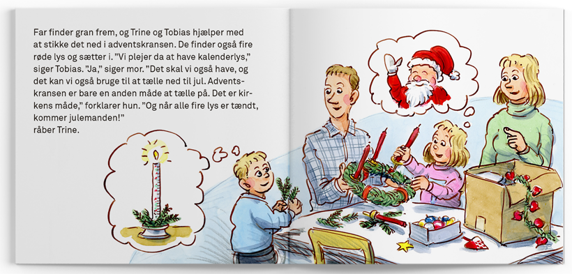 Opslag: Tobias og Trine tænder adventskransen