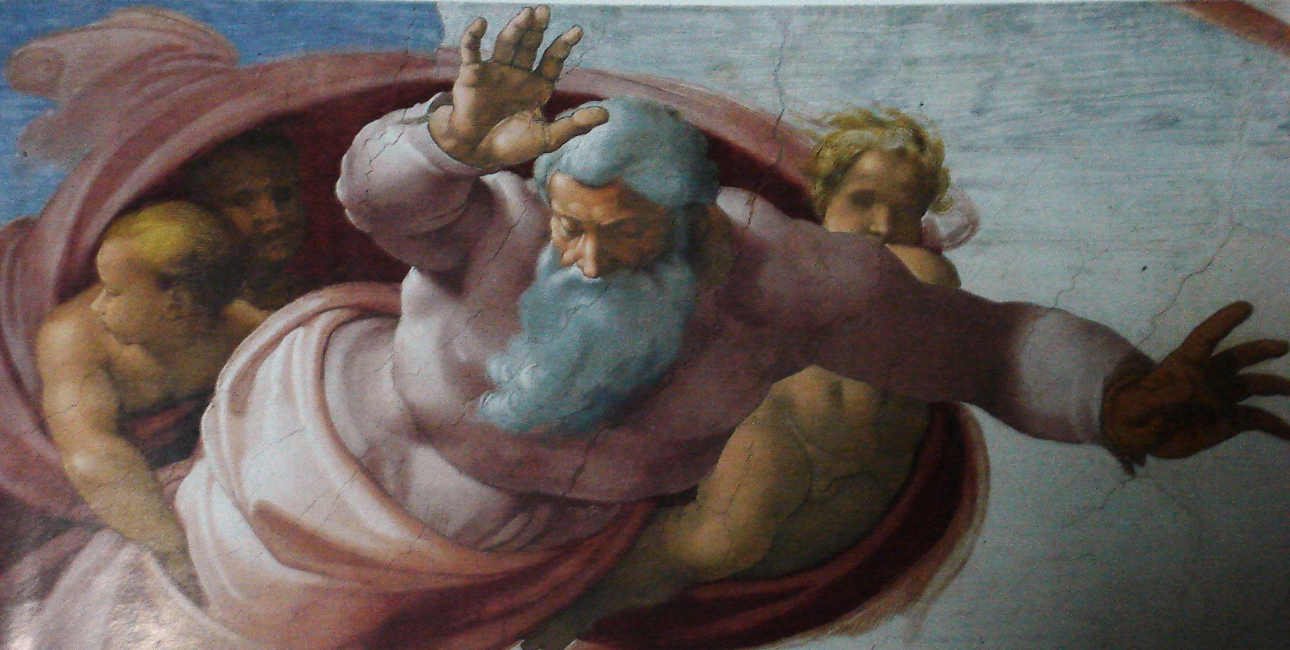 God separating the Earth from the waters - Michelangelo