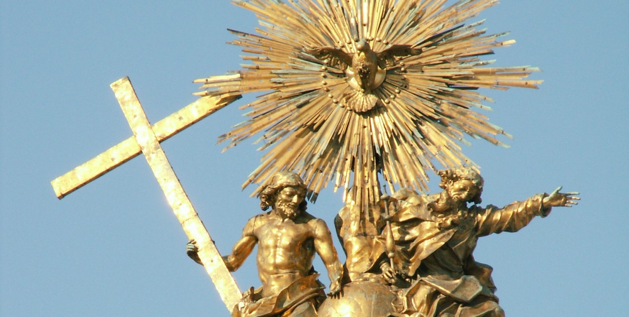 Statue af den hellige Treenighed. Findes på toppen af "The holy Trinity Column i Olomouc, Tjekkiet.