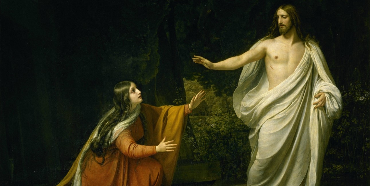 "Christ's appearing to Mary Magdalene after the Resurrection" fra 1835 af Alexander Andreyevich Ivanov (1806-1858).