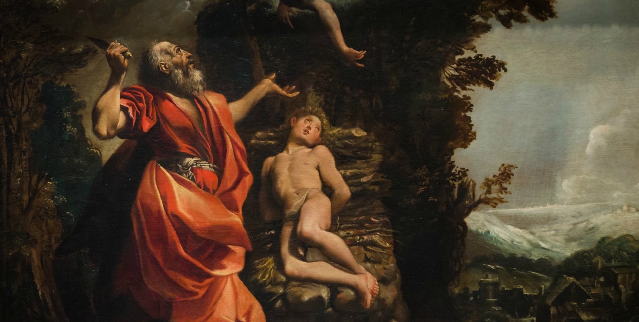 Abraham er ved at ofre Isak.