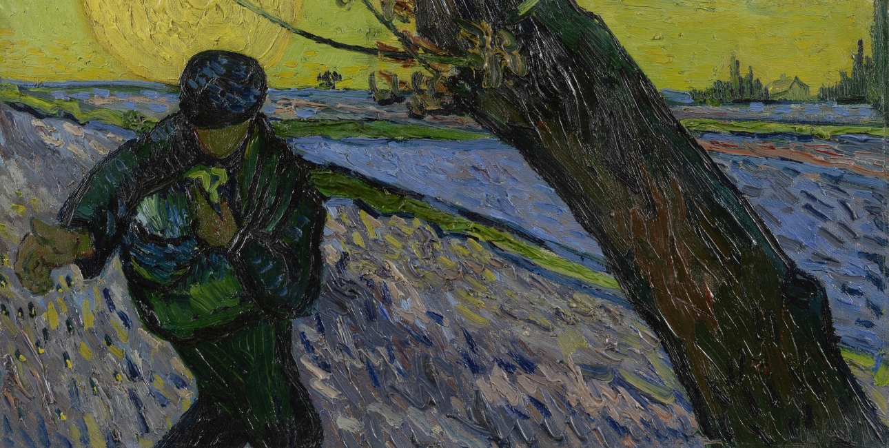 Van Goghs maleri: Sower at sunset,
