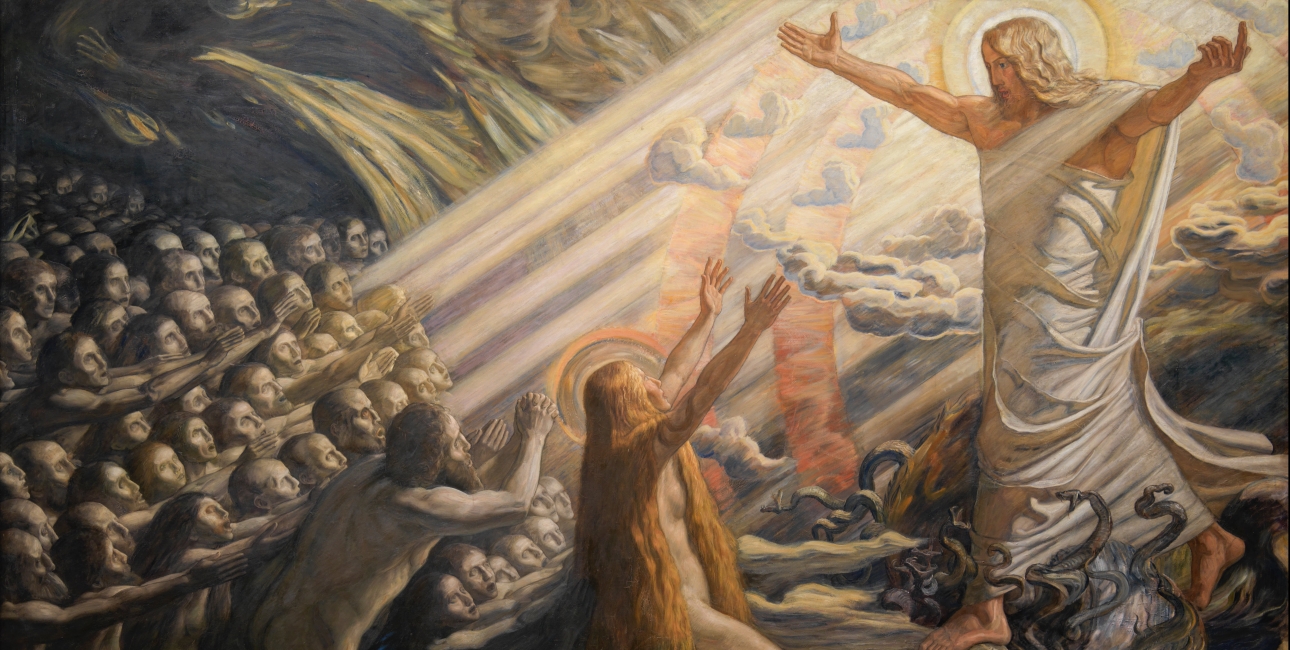 "Kristus i de dødes rige" af Joakim Skovgaard. Billede: Wikimedia Commons.