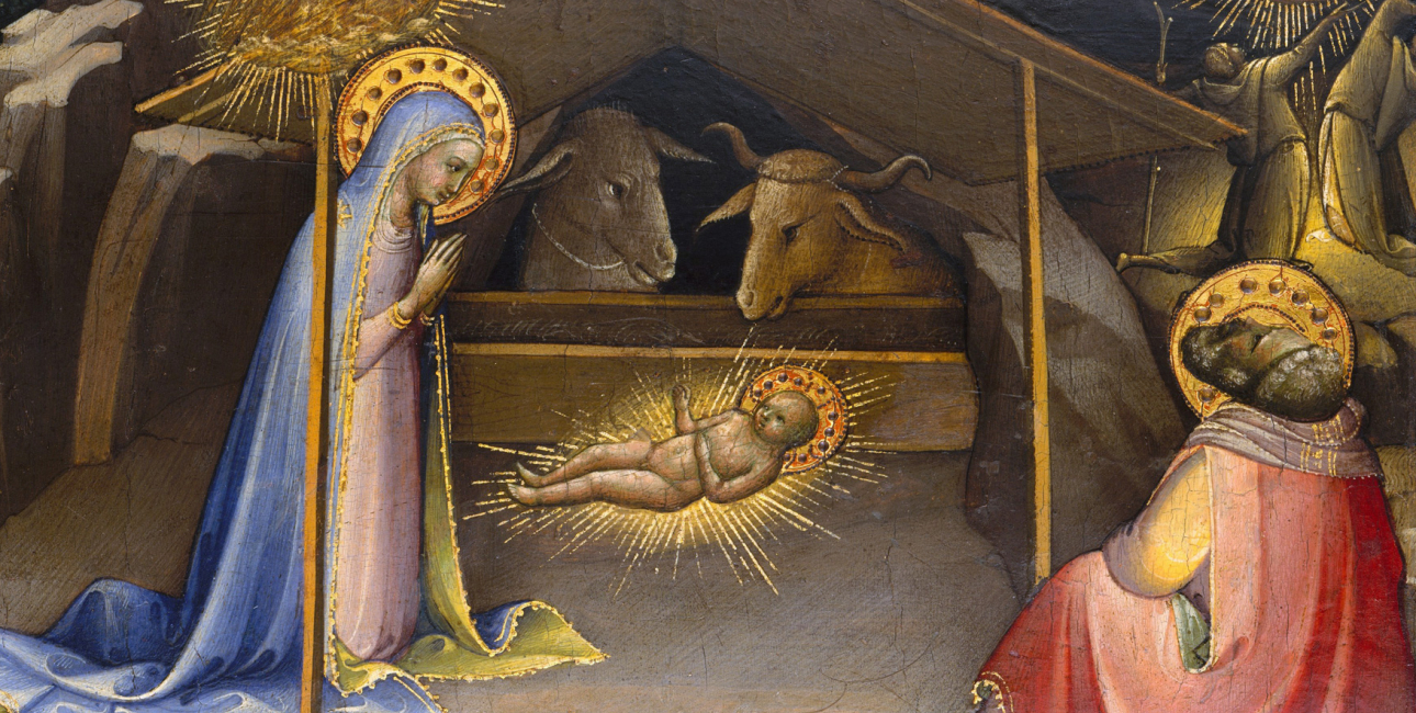 Kristi fødsel. Maleri på træ af Lorenzo Monaco, 1409. Kilde: Wikimedia Commons.