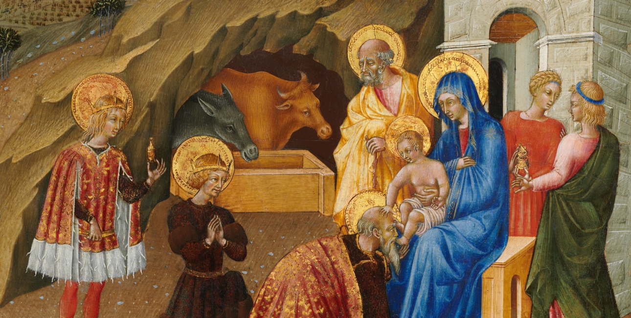 De hellige tre konger tilbeder Jesus. Maleri af Giovanni di Paolo, ca. 1450. Kilde: Andrew W. Mellon Collection / National Gallery of Art.