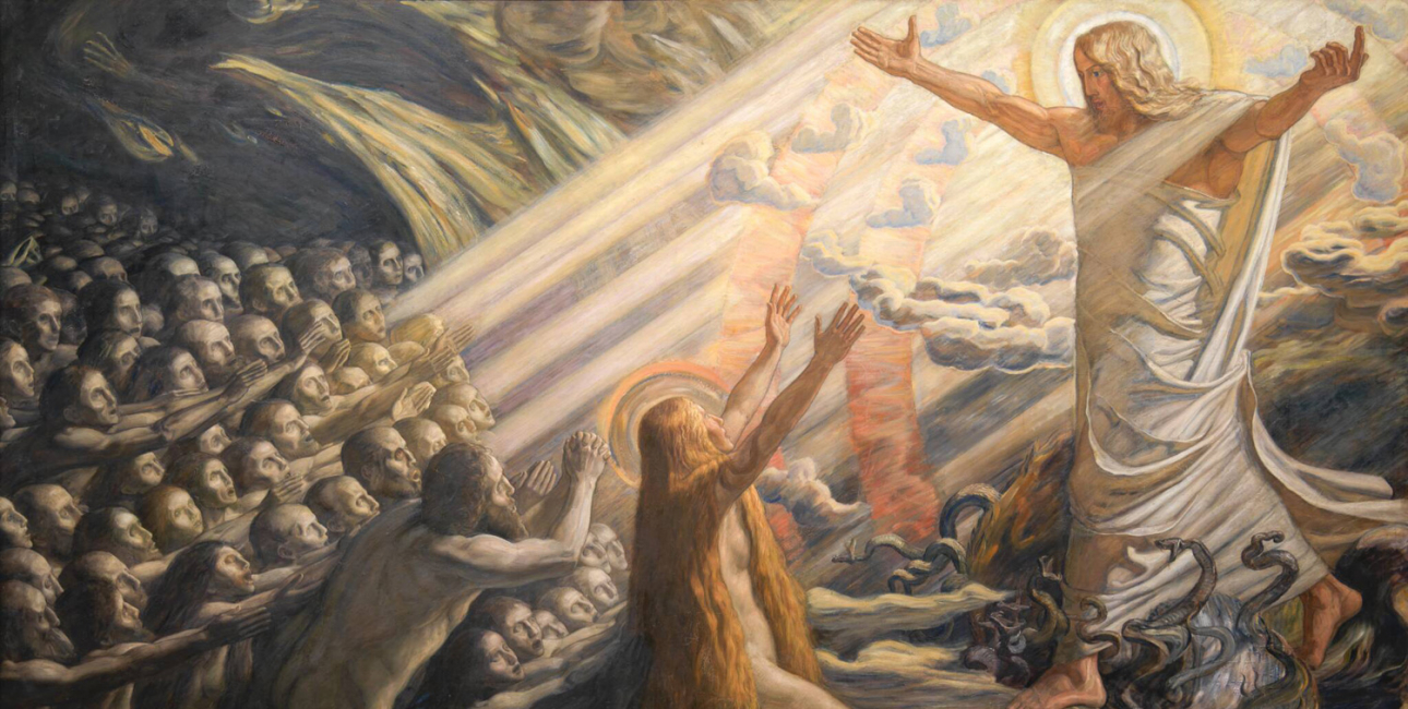 Kristus i de dødes rige. Maleri af Joakim Skovgaard, 1891-1894. Kilde: Statens Museum for Kunst.