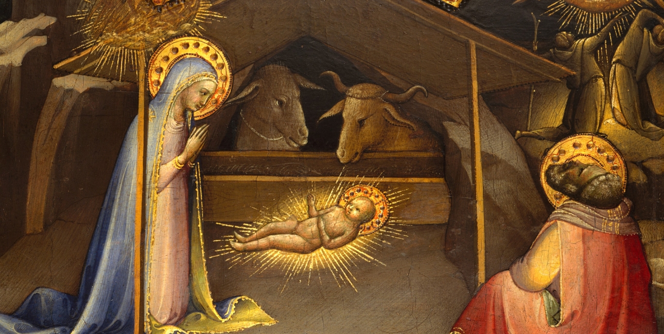 Jesusbarnet i krybben. Maleri af Lorenzo Monaco, ca. 1406-10. Kilde: The Met Collection.