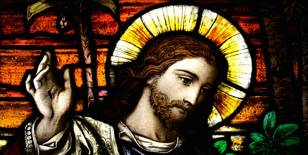 Jesus. Glasmosaik fra kirke i Covington, Kentucky. Foto: Jurgen Wegner / Shutterstock.