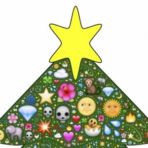 Julen illustreres med emojis.