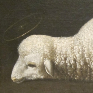 Jesus blev beskrevet som offerlammet. Udover får og lam blev også okser, geder og duer brugt som offerdyr, fortæller Anne Katrine Gudme. Maleriet kaldes "Agnus Dei" eller Guds Lam og er malet af Francisco de Zurbaran. Foto: Wikimedia Commons.