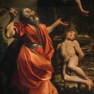 Abraham er ved at ofre Isak.
