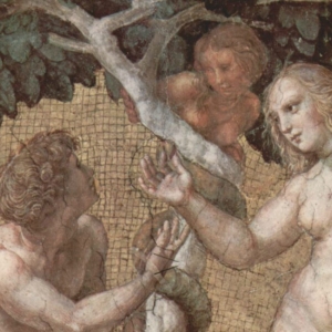 Adam og Eva ved Kundskabens Træ.