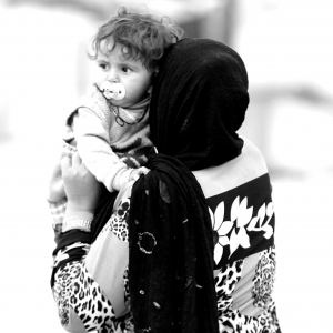 Mor med barn i Lebanon
