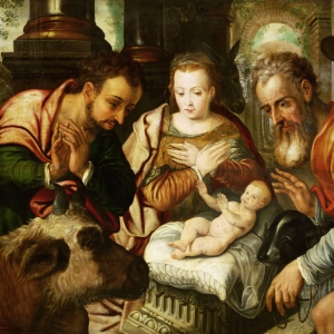 Hyrdernes tilbedelse. Anonym kunstner, Tyskland ca. 1560. Kilde: Wikimedia Commons.