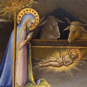 Kristi fødsel. Maleri på træ af Lorenzo Monaco, 1409. Kilde: Wikimedia Commons.