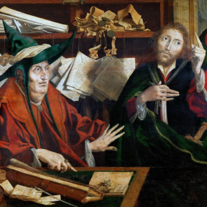 Den uærlige godsforvalter. Maleri af Marinus van Reymerswaele, ca. 1540. Kilde: Wikimedia Commons.
