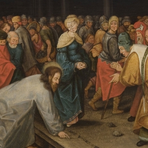 Kvinden grebet i ægteskabsbrud. Maleri af Pieter Brueghel, ca. 1600. Kilde: Wikimedia Commons.