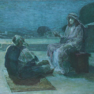 Nikodemus møder Jesus. Maleri af Henry Ossawa Tanner, ca. 1898. Kilde: Wikimedia Commons.