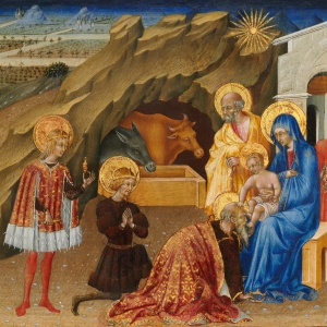 De hellige tre konger tilbeder Jesus. Maleri af Giovanni di Paolo, ca. 1450. Kilde: Andrew W. Mellon Collection / National Gallery of Art.