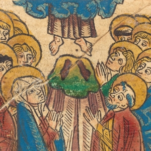 Kristi himmelfart. Tysk træsnit fra ca. 1490. Kilde: Rosenwald Collection, National Gallery of Art.