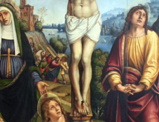 Kvinderne samlet omkring korset