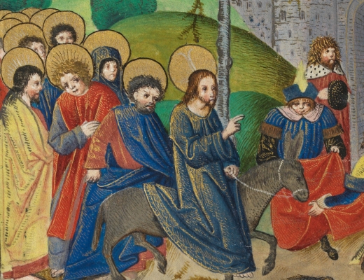 Indtoget i Jerusalem. Illustration fra 1500-tallet.