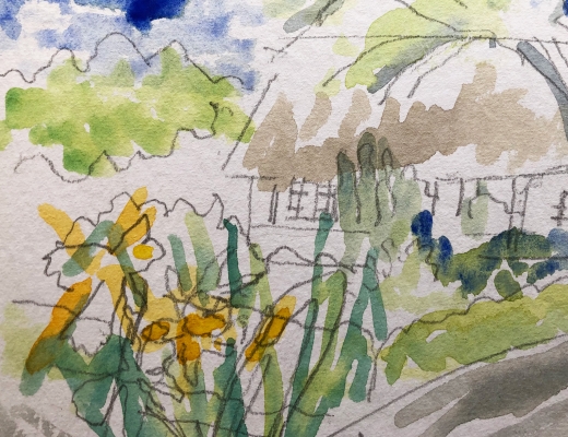 Påskeblomster. Illustration: Marianne Fischer. 