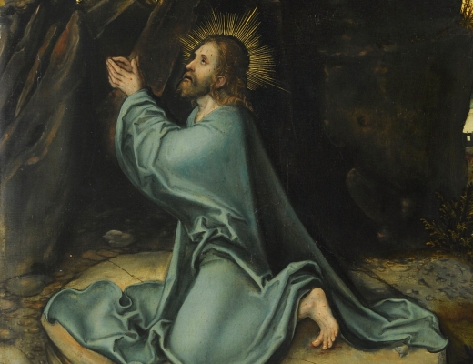 Jesus i Getsemane Have. Maleri af Lucas Cranach den Ældre og værksted, ca. 1540. Kilde: Wikimedia Commons.
