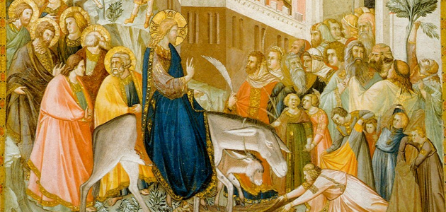 Indtoget i Jerusalem. Fresco af Pietro Lorenzetti, 1320. Kilde: Wikimedia Commons.