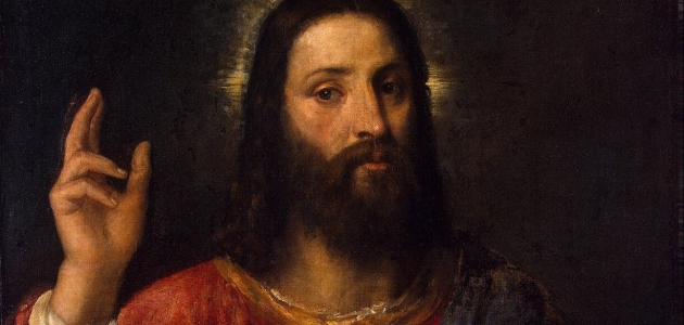 Salvator Mundi. Maleri af Titian, ca. 1570. Kilde: Wikimedia Commons.