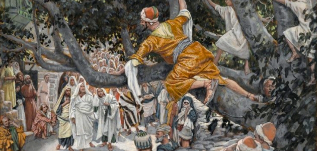 Zacchaeus in the Sycamore Awaiting the Passage of Jesus - James Tissot