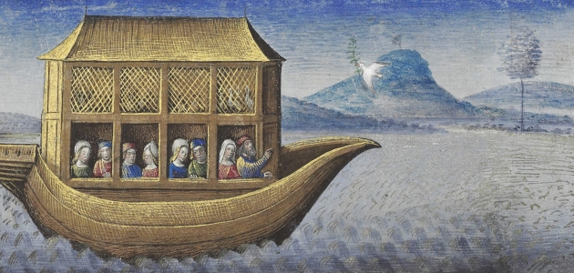 Noas ark. Illustration af Jean Colombe, ca. 1470-80. Kilde: Wikemedia Commons.