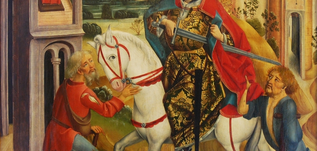 Sankt Martin og tiggeren. Maleri af ukendt, ungarsk kunstner ca. 1490. Kilde: Wikimedia Commons.