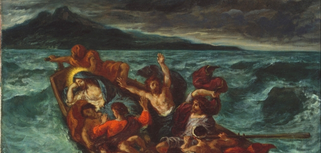 Stormen på søen. Maleri af Eugène Delacroix. Kilde: Wikimedia Commons.