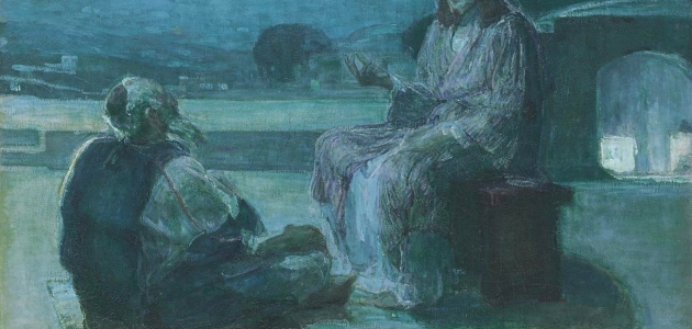 Nikodemus møder Jesus. Maleri af Henry Ossawa Tanner, ca. 1898. Kilde: Wikimedia Commons.