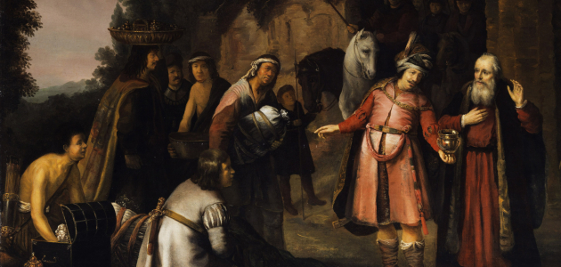 Na'aman hos profeten Elisa. Maleri af Abraham van Dijck, ca. 1655. Kilde: Wikimedia Commons.