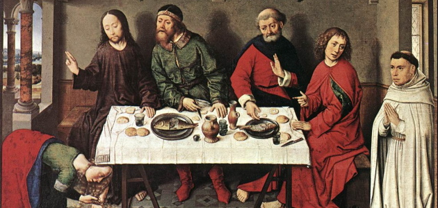 Jesus i Simons hus. Maleri af Dieric Bouts, ca. 1440. Kilde: Wikimedia Commons.