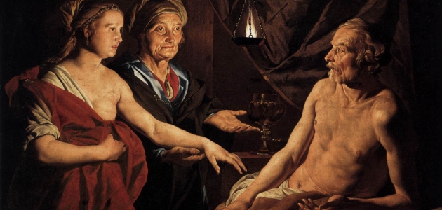 Sara leder Hagar til Abraham. Maleri af Matthias Stom, ca. 1637. Kilde: Wikimedia Commons.