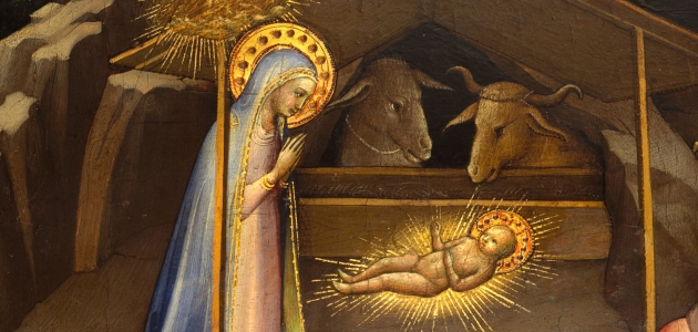 Jesusbarnet i krybben. Maleri af Lorenzo Monaco, ca. 1406-10. Kilde: The Met Collection.