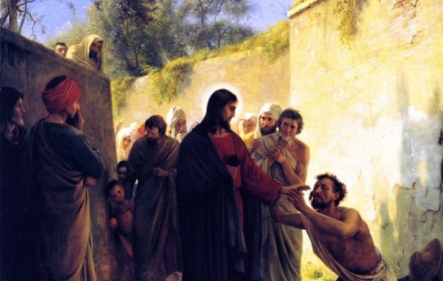 Healing of the Blind Man by Jesus Christ - Carl Bloch