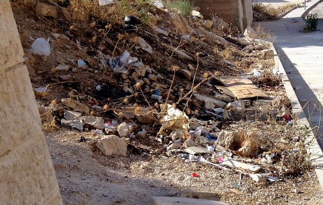 Losseplads ved fattigt kvarter i Jordan. Foto: Lotte Lyng og Synne Garff. 