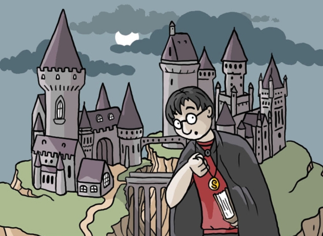 Harry Potter og Hogwarts. Illustreret af Marie Dyekjær Eriksen
