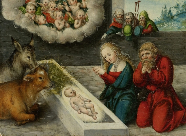 Fejringen af julen ændrede karakter under og efter reformationstiden, fortæller forfatter Maria Helleberg. Oliemaleri: "Tilbedelsen af Kristus", af Lukas Cranach den Ældre. Malet ca. 1545-50.