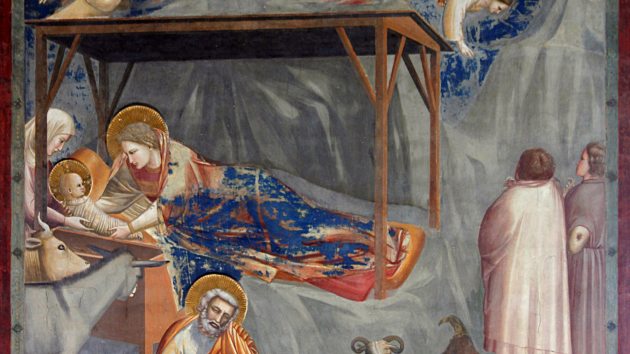 Jesus' fødsel Fresco af Giotto fra Scrovegni-kapellet.